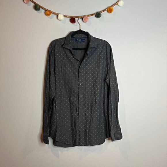 POLO Ralph Lauren grey patterned Classic Fit button down shirt - Picture 1 of 5